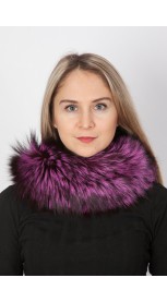 Fuchsia fox fur neck warmer